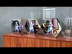 3D مرآة الثلاثية الأبعاد كشك العرض للإعلان LED ضوء