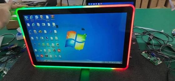 شاشة PCAP لمسة حجم شاشة LCD من 10.1 بوصة إلى 98 بوصة مع بناء في أضواء LED الملونة لآلة اللعبة