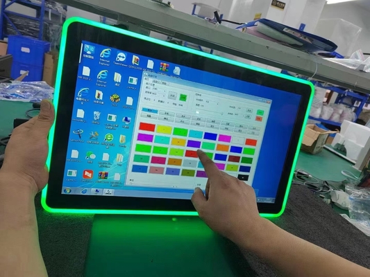 شاشة PCAP لمسة حجم شاشة LCD من 10.1 بوصة إلى 98 بوصة مع بناء في أضواء LED الملونة لآلة اللعبة