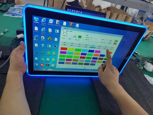 شاشة PCAP لمسة حجم شاشة LCD من 10.1 بوصة إلى 98 بوصة مع بناء في أضواء LED الملونة لآلة اللعبة