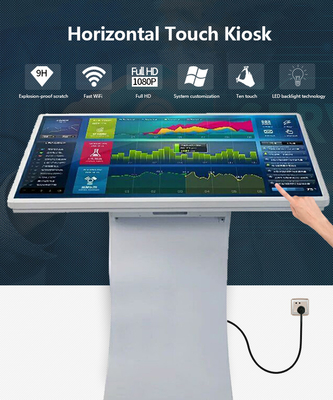 32 43 55 بوصة شاشة عرض LCD عالية الدقة أرضية كشك Android التفاعلية