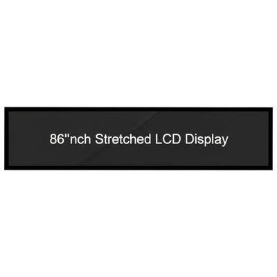 شاشة LCD ممتدة بحجم 86 بوصة بدقة 1920*1080 وسطوع 400 شمعة/متر مربع للافتات الرقمية وشاشة LCD الشريطية