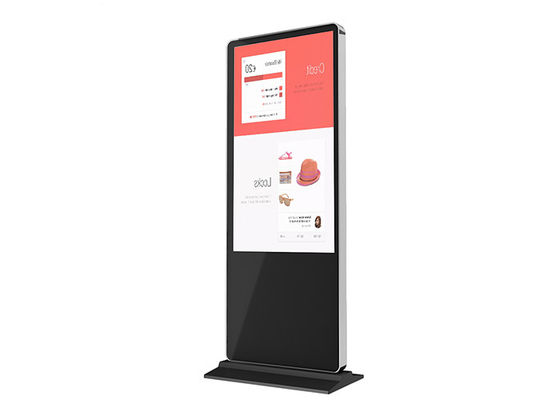 اللافتات الرقمية 75 &quot;Floor Mount 4K Indoor LCD Display Totem Advertising لمركز التسوق