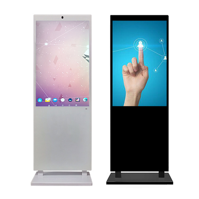 شاشة عرض LCD للإعلانات الرأسية البيضاء المخصصة 65 بوصة شاشة عرض رقمية LCD