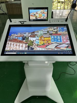 الشاشة المزدوجة الذكية منصة اجتماعات AIO 32 "نوافذ PCAP تفاعلية بالإضافة إلى 10" شاشة شاشة LCD